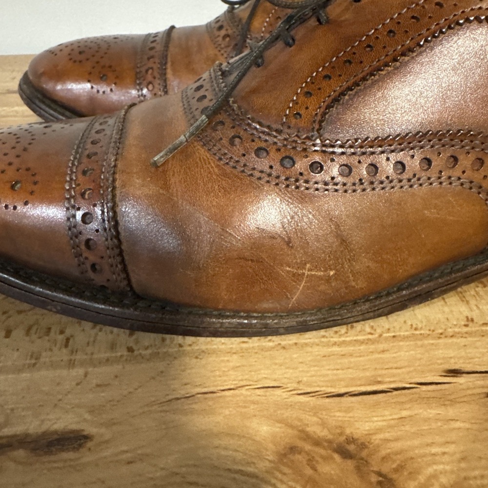 Allen Edmonds Mens 10 D Strand Walnut Brown Cap Toe Oxford Leather Dress Shoes - Picture 7 of 13